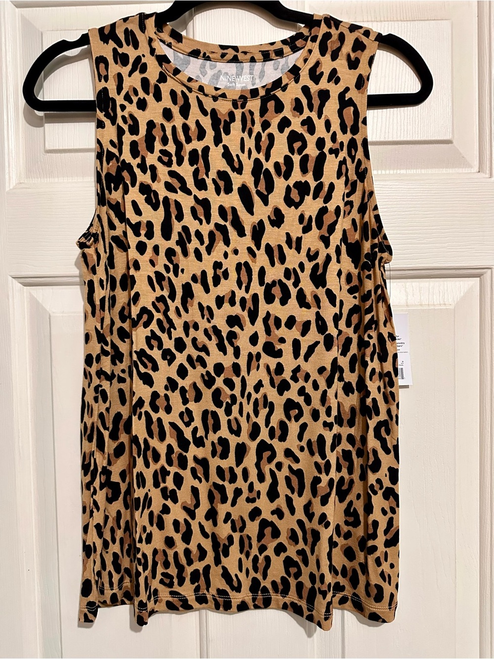 Nine West Leopard-Print Tank Top - Tan & Black